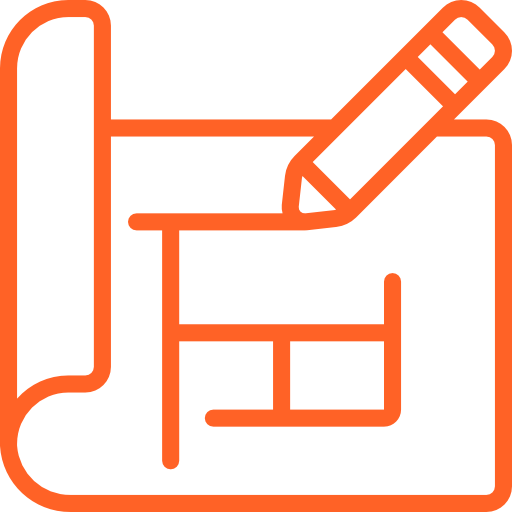 Skizze mit einem Bleistift, die einen Grundriss zeigt.